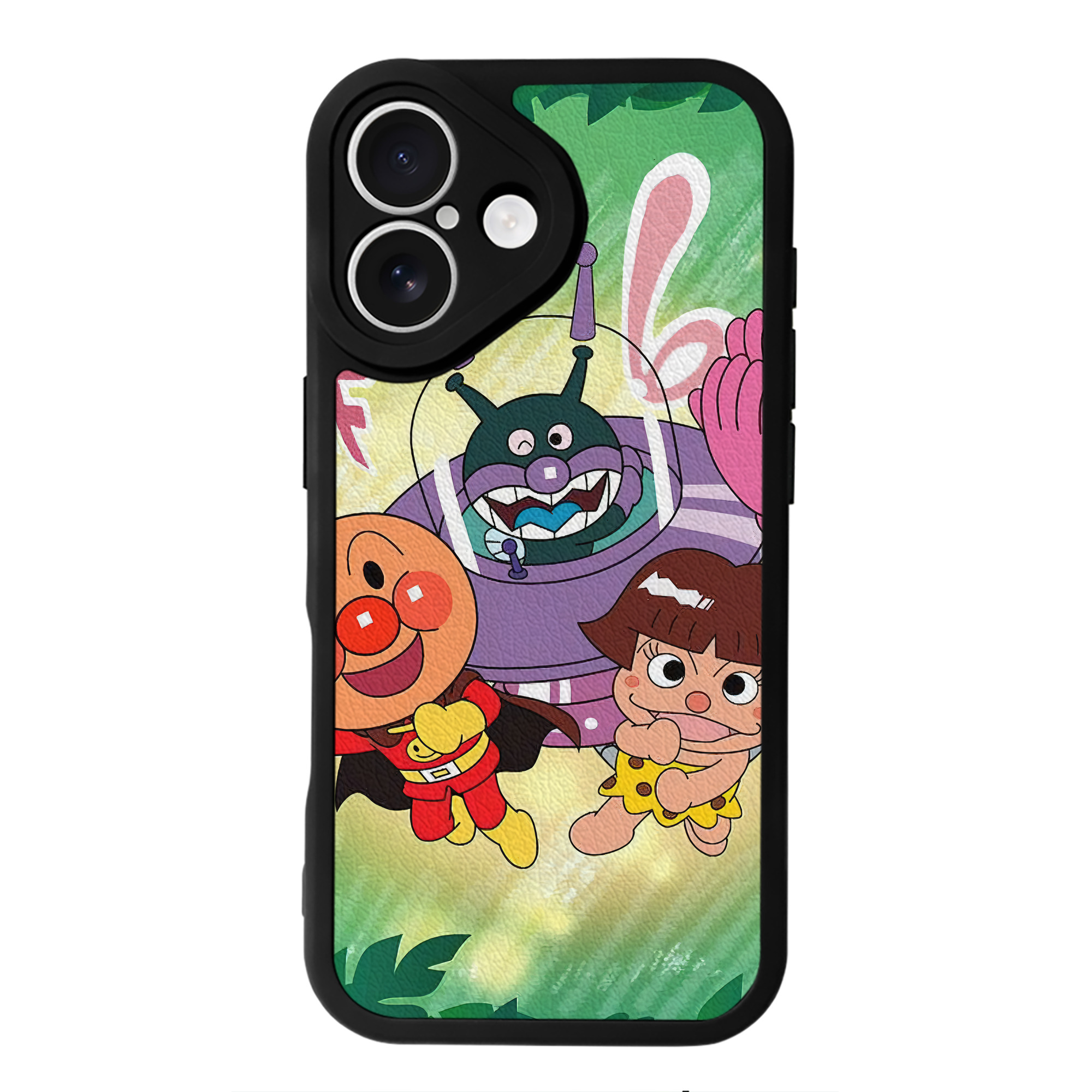 （画像用） アンパンマン Anpanman 【iPhone 16シリーズ対応】シリコンスマホケース（レザー調） 材質：シリコン